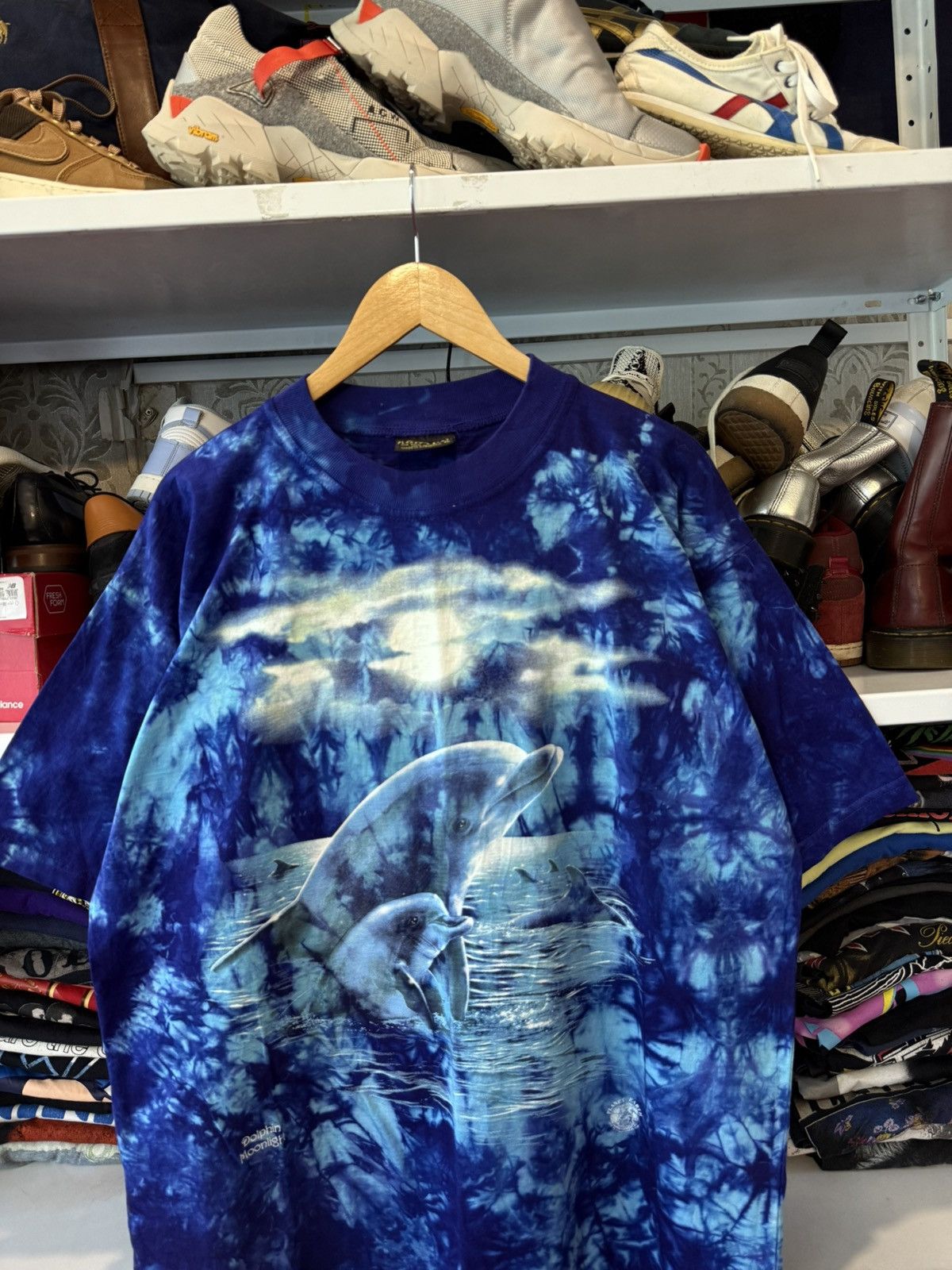 The Mountain Vintage Planet Earth Dolphin Moonlight Tie Dye Shirt Size US XL / EU 56 / 4 - 2 Thumbnail