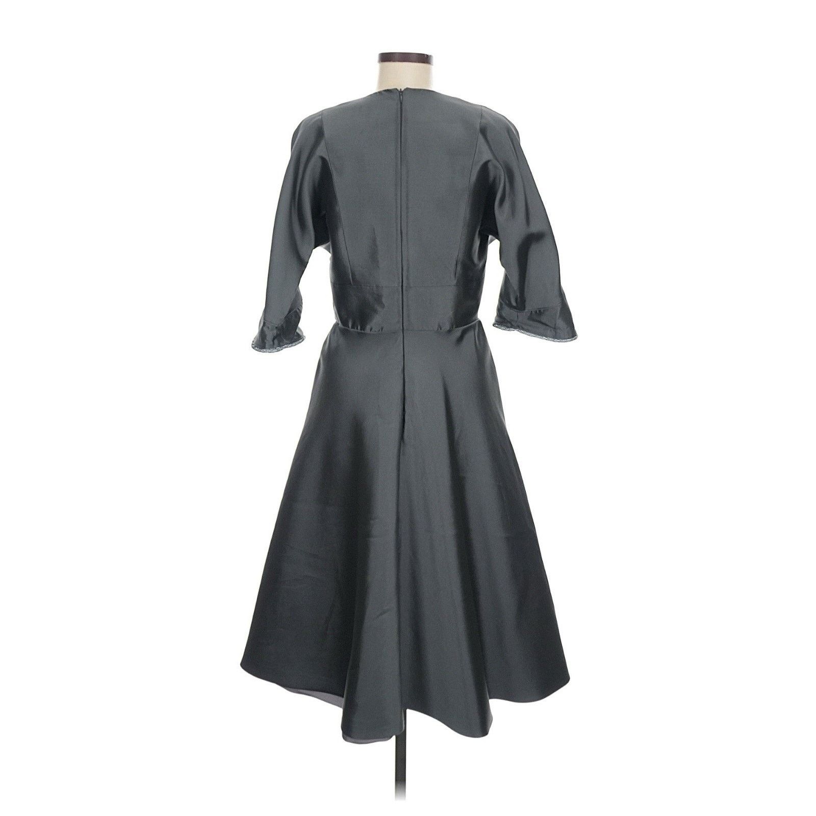 Other Ricorso Silver Darted Bodice Dress Silk Wool 8 Size M / US 6-8 / IT 42-44 - 3 Thumbnail