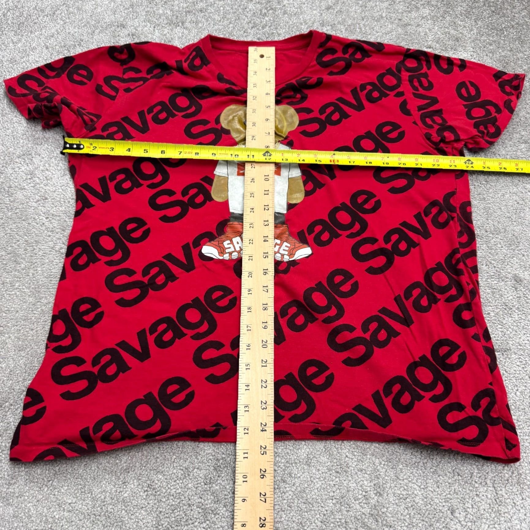 Gloverall Prime Threads T-Shirt Mens 2XL Red Savage Bear Graphic Tee Short Sleeve Crew Neck Streetwear Size US XXL / EU 58 / 5 - 7 Thumbnail