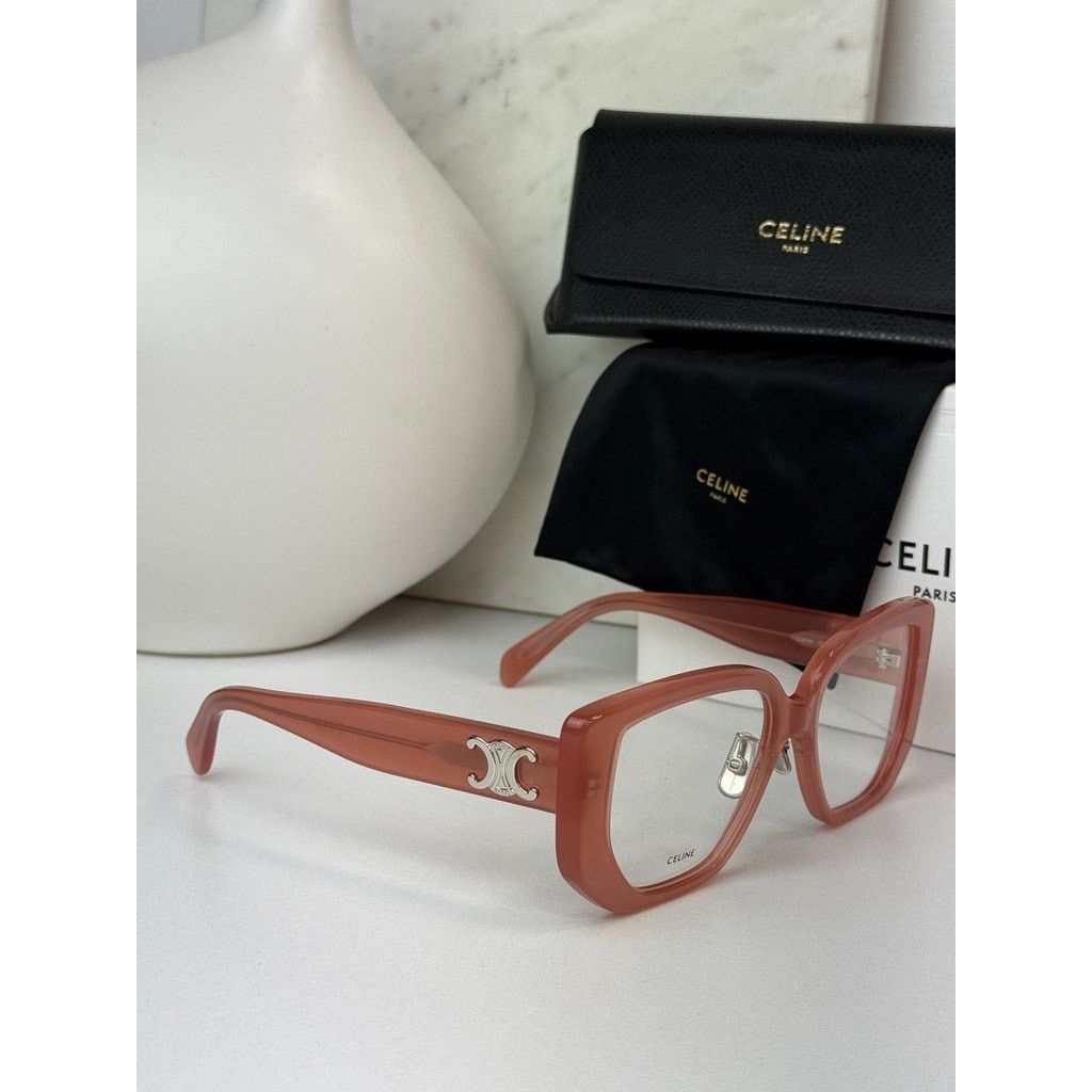 Celine NEW Celine CL50146F Cat Eye Eyeglasses Frames in Pink Size ONE SIZE - 4 Thumbnail