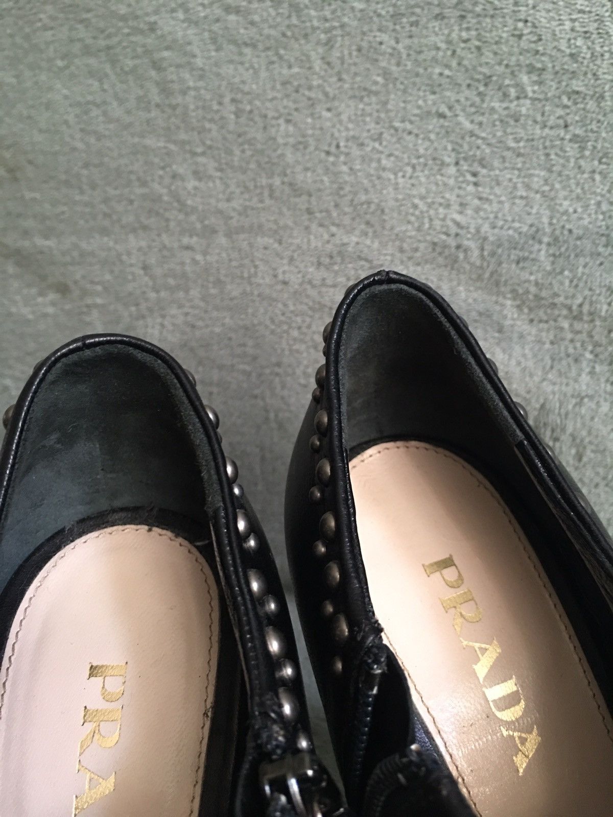 Prada PRADA Black Leather Ankle Stud Boots EU 38 Size US 8 / IT 38 - 11 Thumbnail
