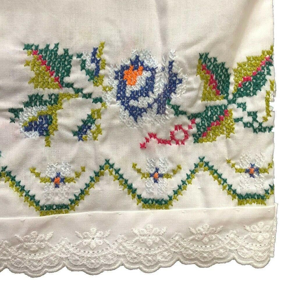 Designer Pre Owned White Embroidered Punta Cruz Hand Made Blouse L Size L / US 10 / IT 46 - 4 Thumbnail
