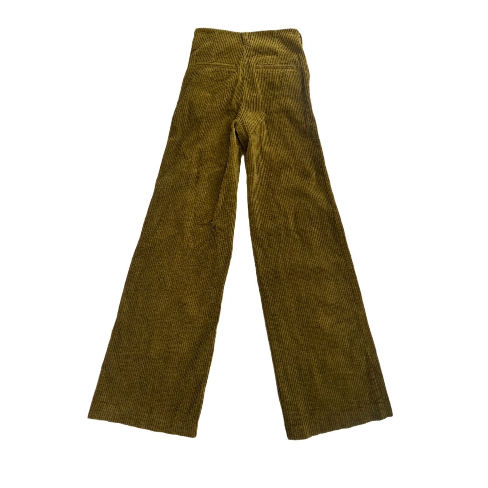 Anthropologie Anthro Olive Corduroy Pants - Wide Leg High Waist - 24 XXS/0 Size 24" / US 00 / IT 34 - 4 Thumbnail