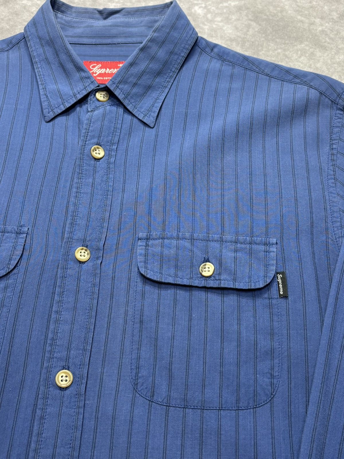 Supreme Vintage Supreme Pinstriped Button Up (SS09) Size US M / EU 48-50 / 2 - 2 Thumbnail