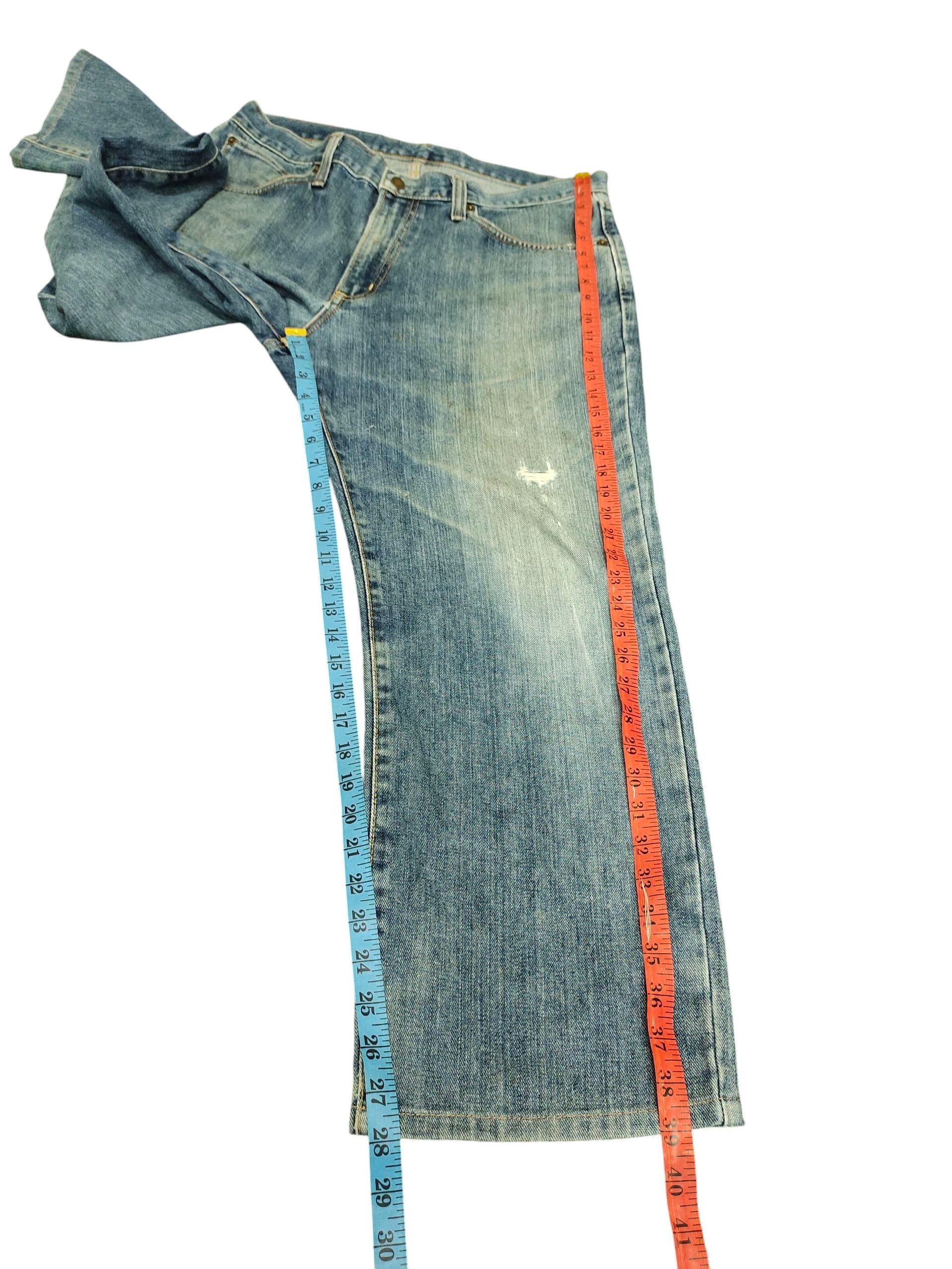 Comme des Garcons × Undercover Vintage 90s Edwin 404 Regular Distress Faded Denim Jeans Size US 35 - 15 Thumbnail