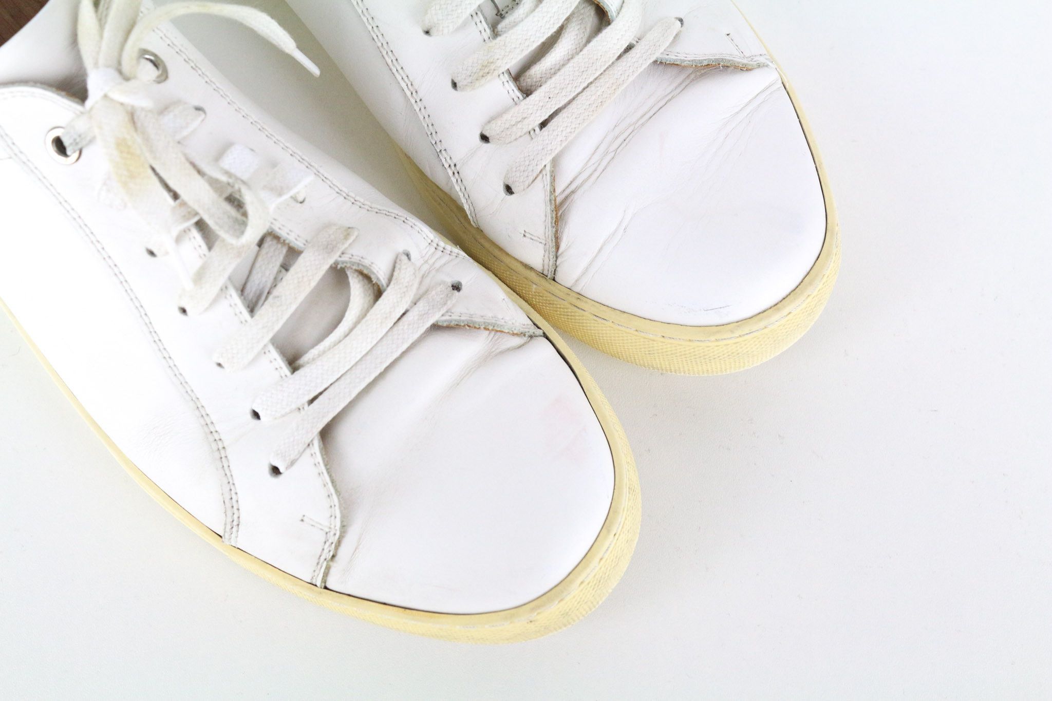 Suitsupply EU43 White Leather Laced Sneakers 73654 Size US 10 / EU 43 - 7 Thumbnail