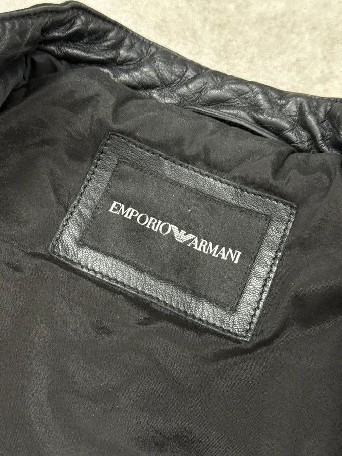Emporio Armani AW2018 Emporio Armani Black Padded Biker Leather Jacket Size US M / EU 48-50 / 2 - 10 Thumbnail