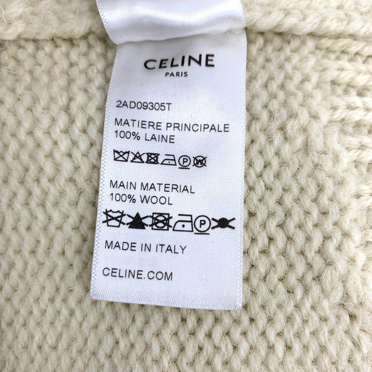 Celine Celine Beige Triomphe Wool Long Sleeve Knit Sweater K26WX Size XS / US 0-2 / IT 36-38 - 8 Thumbnail