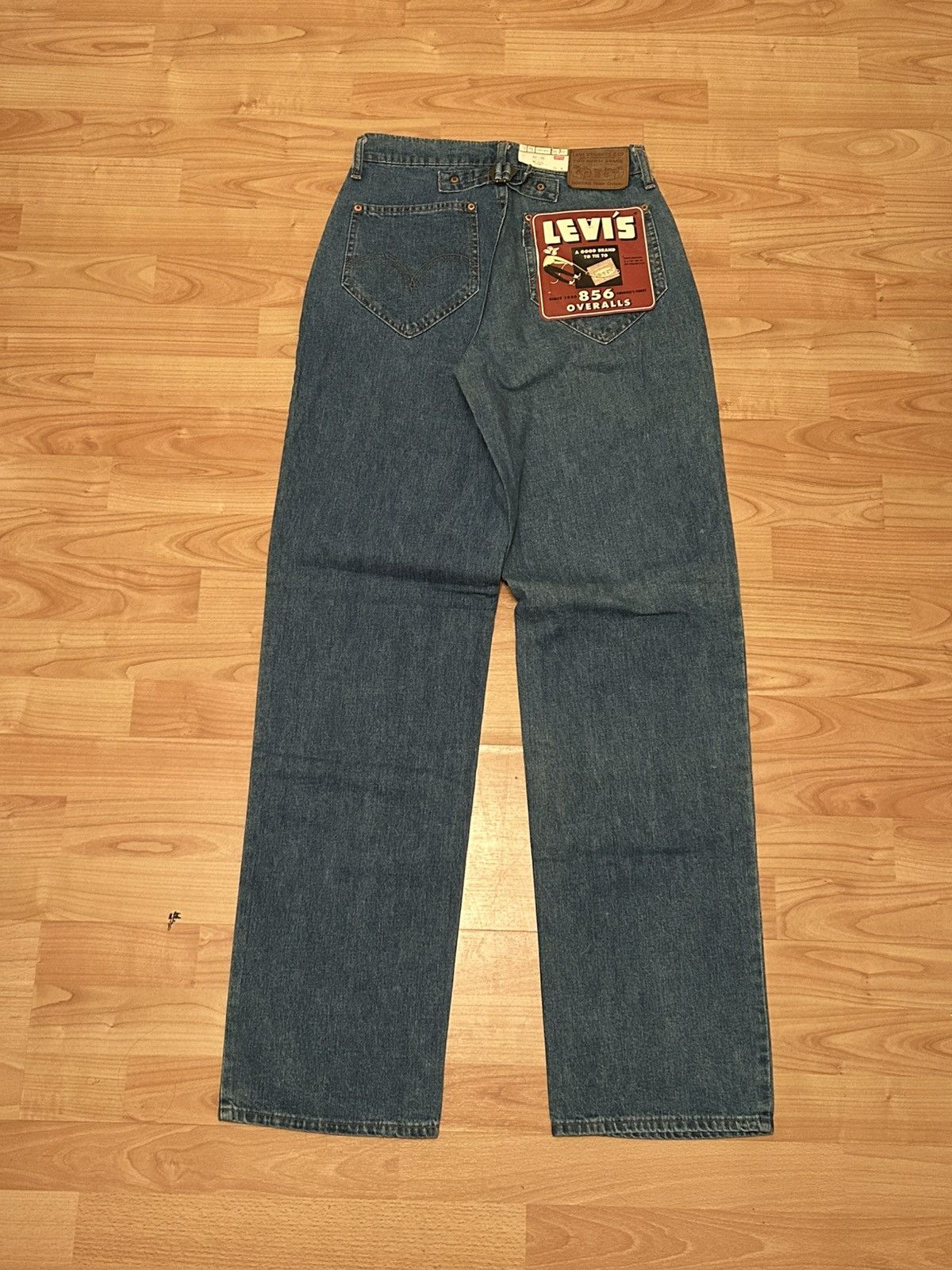 Japanese Brand Rare 1992 Levis 856 Overall Buckleback White Tab Size US 29 - 4 Thumbnail
