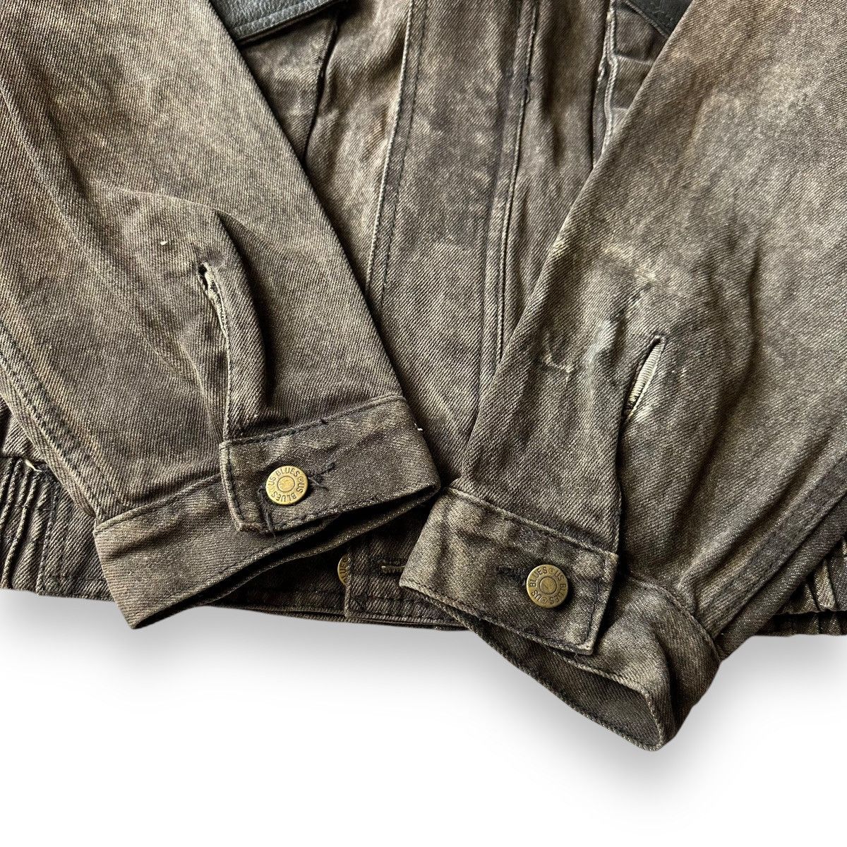If Six Was Nine 🇯🇵 VINTAGE US BLUES DENIM + LEATHER BOMBER JACKET Size US L / EU 52-54 / 3 - 10 Thumbnail