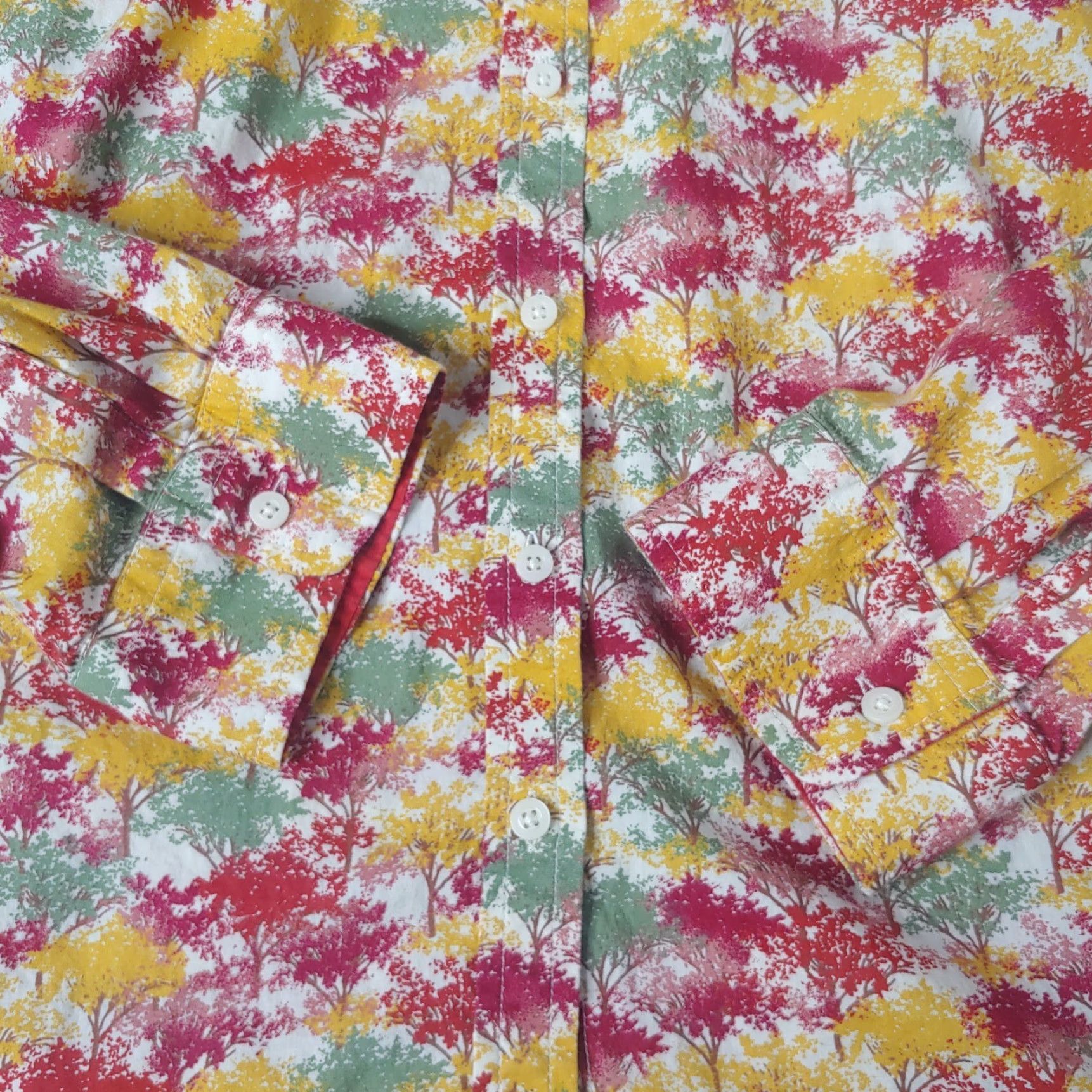Talbots Talbots Blouse Shirt Women Large Long Sleeve Button Up Fall Nature Trees Multicolor 100% Cotton Regular Mens? Women Size L / US 10 / IT 46 - 4 Thumbnail