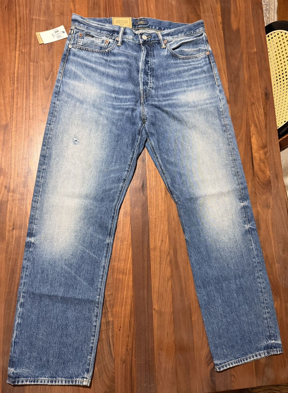 Polo Ralph Lauren Polo Ralph Lauren Heritage Straight Distressed Jean Sz 33/32 Size US 33 - 6 Thumbnail