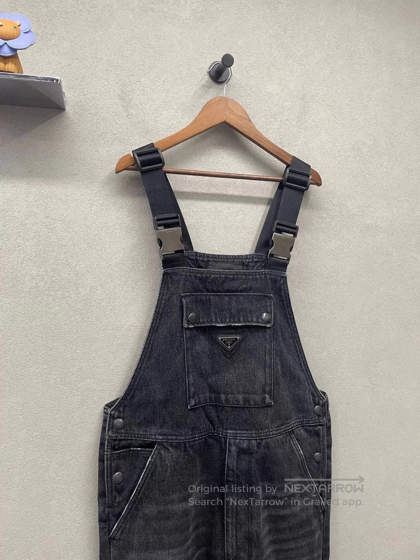 Prada Black Denim Overalls with Suspenders. Size US 32 / EU 48 - 4 Thumbnail