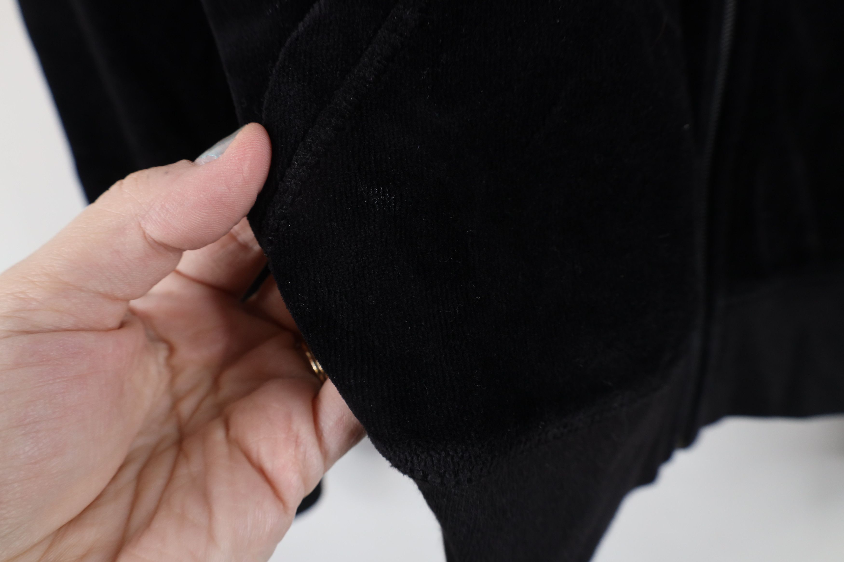 Juicy Couture × Vintage Vintage 90s Y2K Juicy Couture Velvet Velour Jacket Black USA Size L / US 10 / IT 46 - 6 Thumbnail