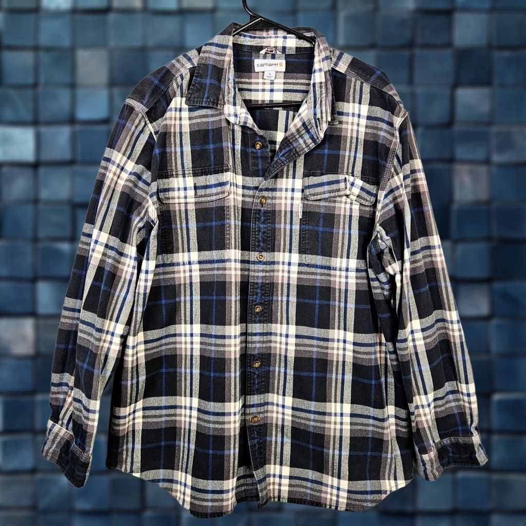 Carhartt Carhartt Original Fit Button-Up Long Sleeve Heavy Flannel Plaid Shirt XL Multicolor Size US XL / EU 56 / 4 - 1 Thumbnail