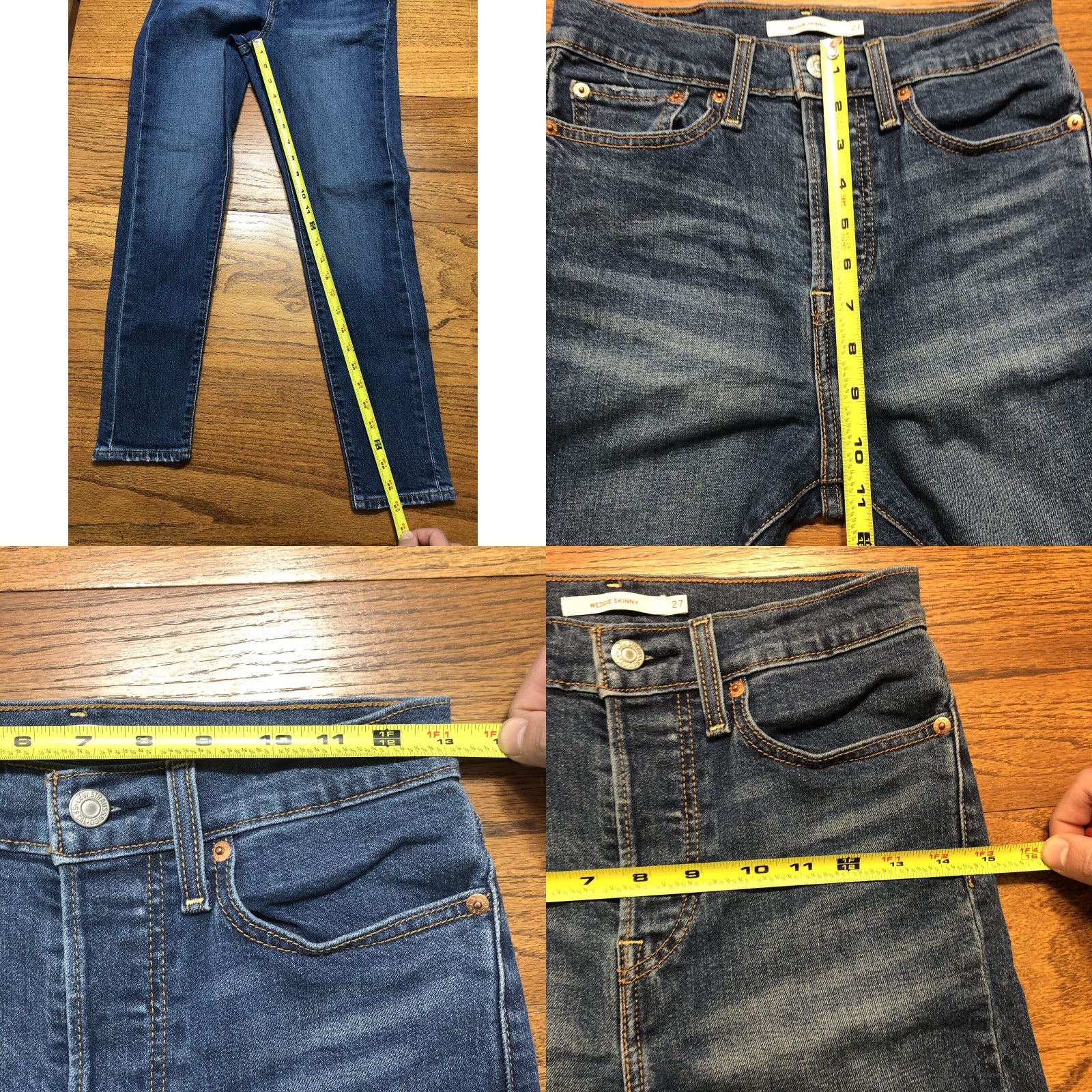 Levi's Levis Jeans Womens 27 X 27 Inseam Wedgie Skinny Medium Wash Button Fly Size 26" / US 2 / IT 38 - 9 Thumbnail