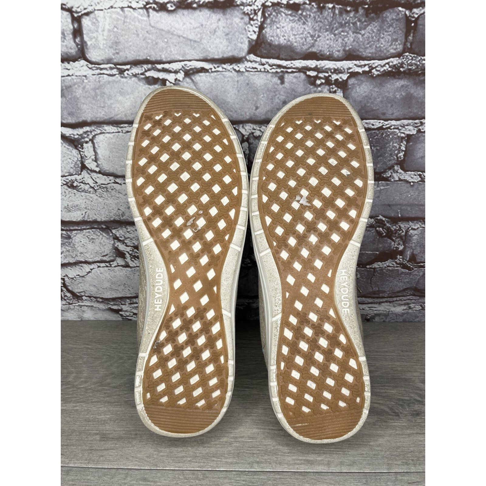 Other Hey Dude Paul Chambray Beige Canvas Fabric Lace Up Shoes Men Size US 12 / EU 45 - 6 Thumbnail