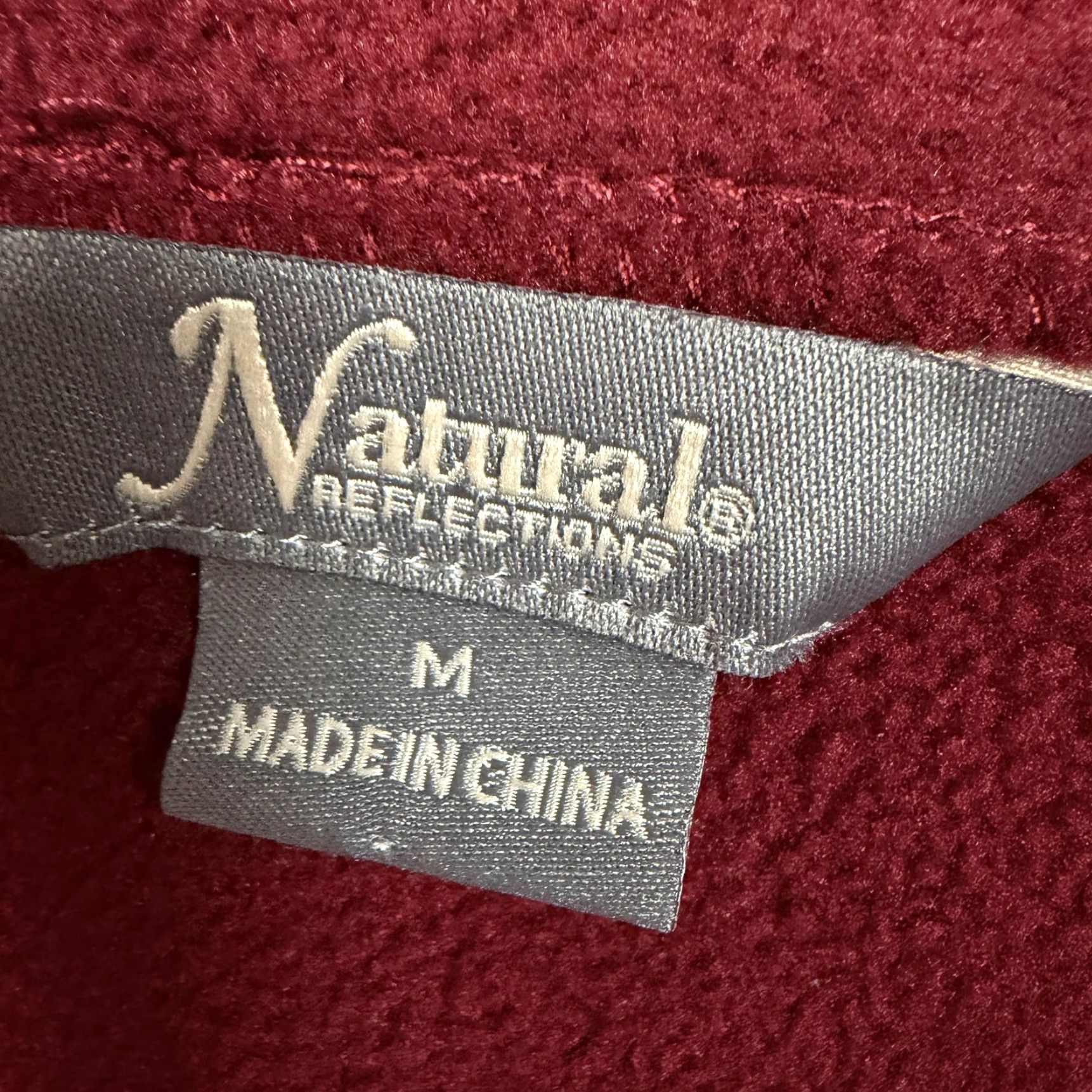 Vintage Natural Reflections Fleece Half Zip Pullover Top Womens M Red Wine Mock Neck Shirt Long Sleeve Casual 1/2 Zip Mens Womens Girls Boys Size M / US 6-8 / IT 42-44 - 6 Thumbnail