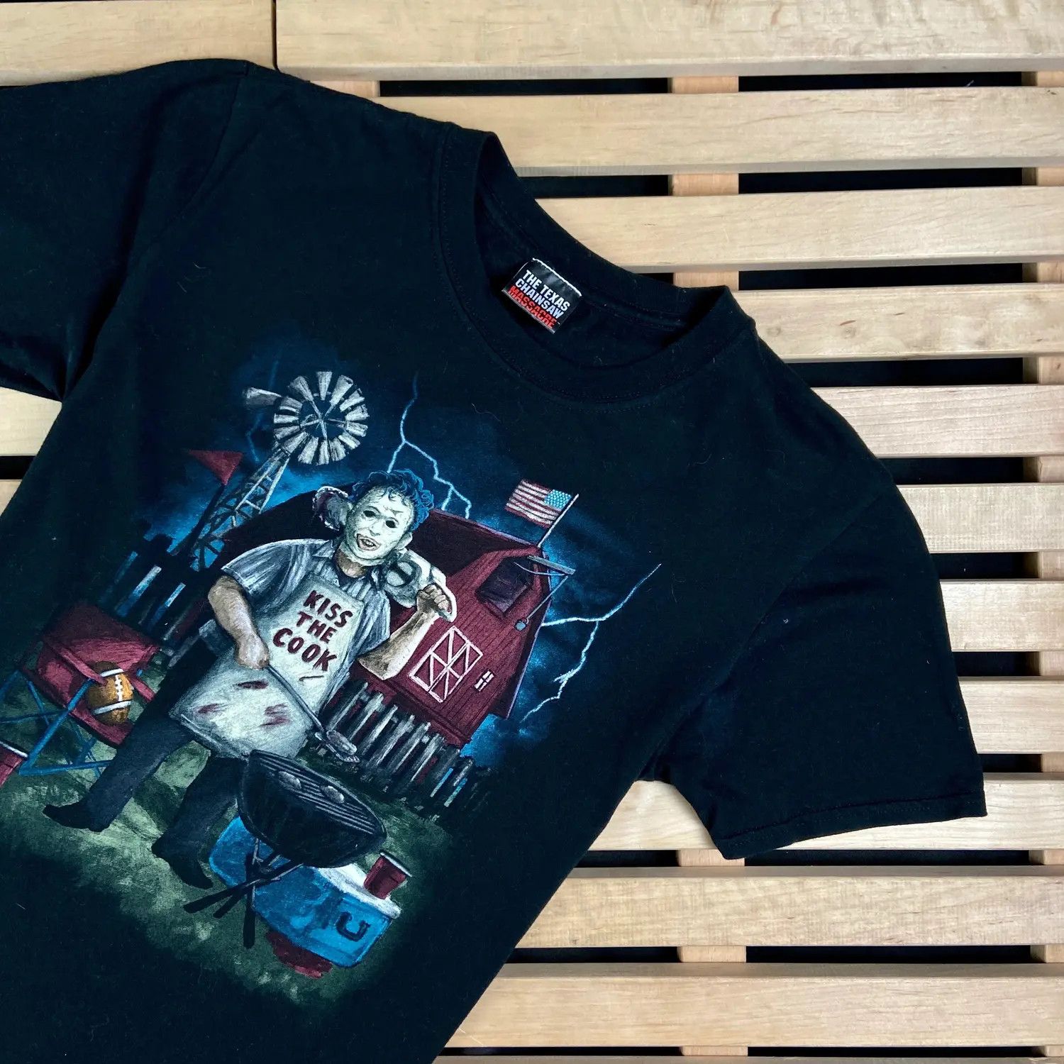 Vintage Mens Vintage T Shirt Kiss The Cook Size M Size US M / EU 48-50 / 2 - 2 Thumbnail