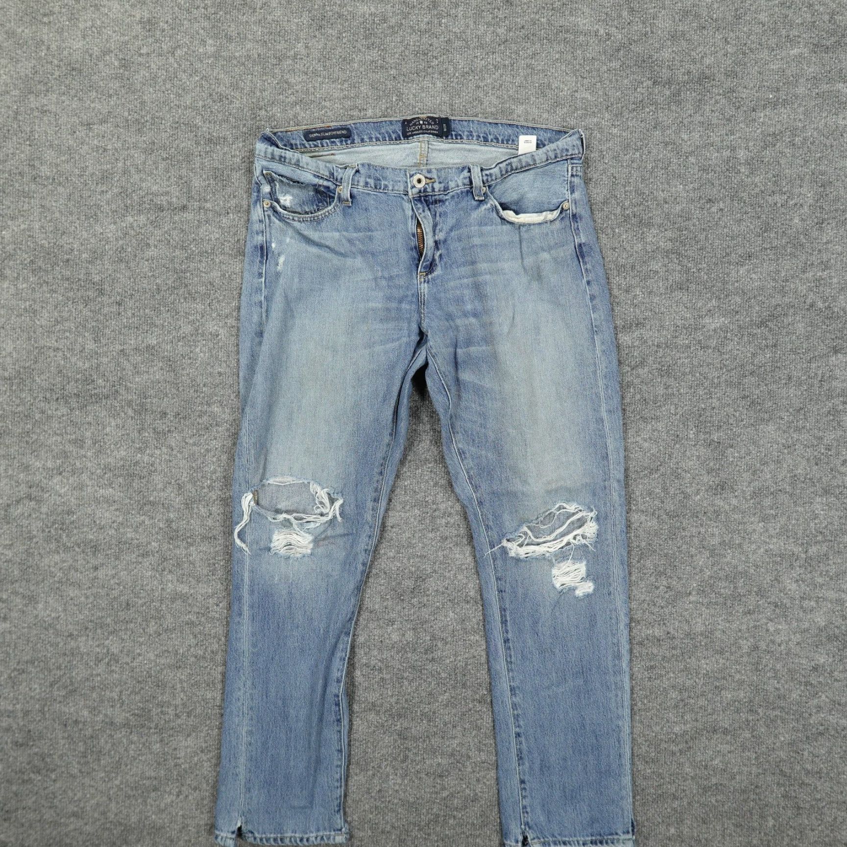 Lucky Brand Lucky Brand Sienna Boyfriend Jeans Womens 8 Blue Wash Distressed Denim Jeans Size 30" / US 8 / IT 44 - 2 Thumbnail