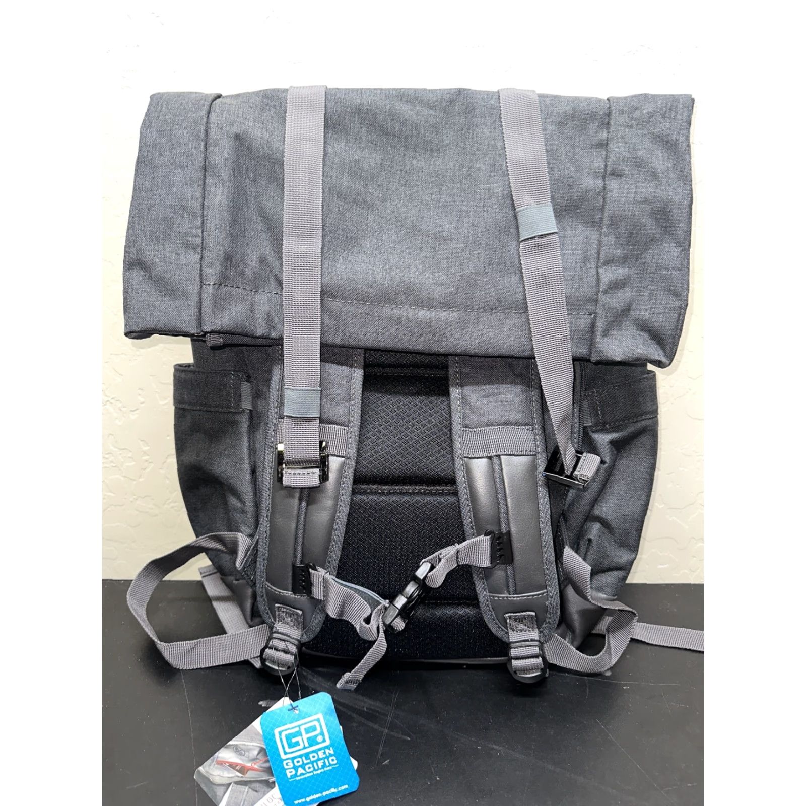 Vintage Golden Pacific Backpack RFID Blocker Roll-Top Canvas NWT Men Gray Size ONE SIZE - 3 Thumbnail