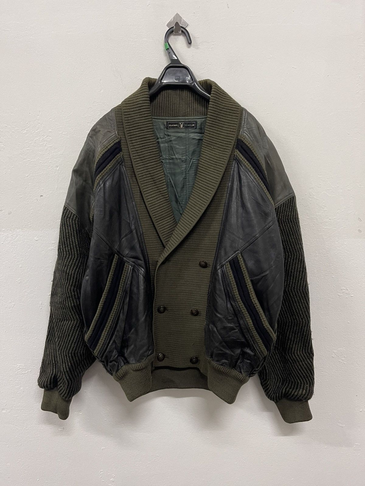 Genuine Leather × Playboy × Vintage Vintage 90s Playboy Sheepskin & Wool teddy jacket Size US M / EU 48-50 / 2 - 3 Thumbnail