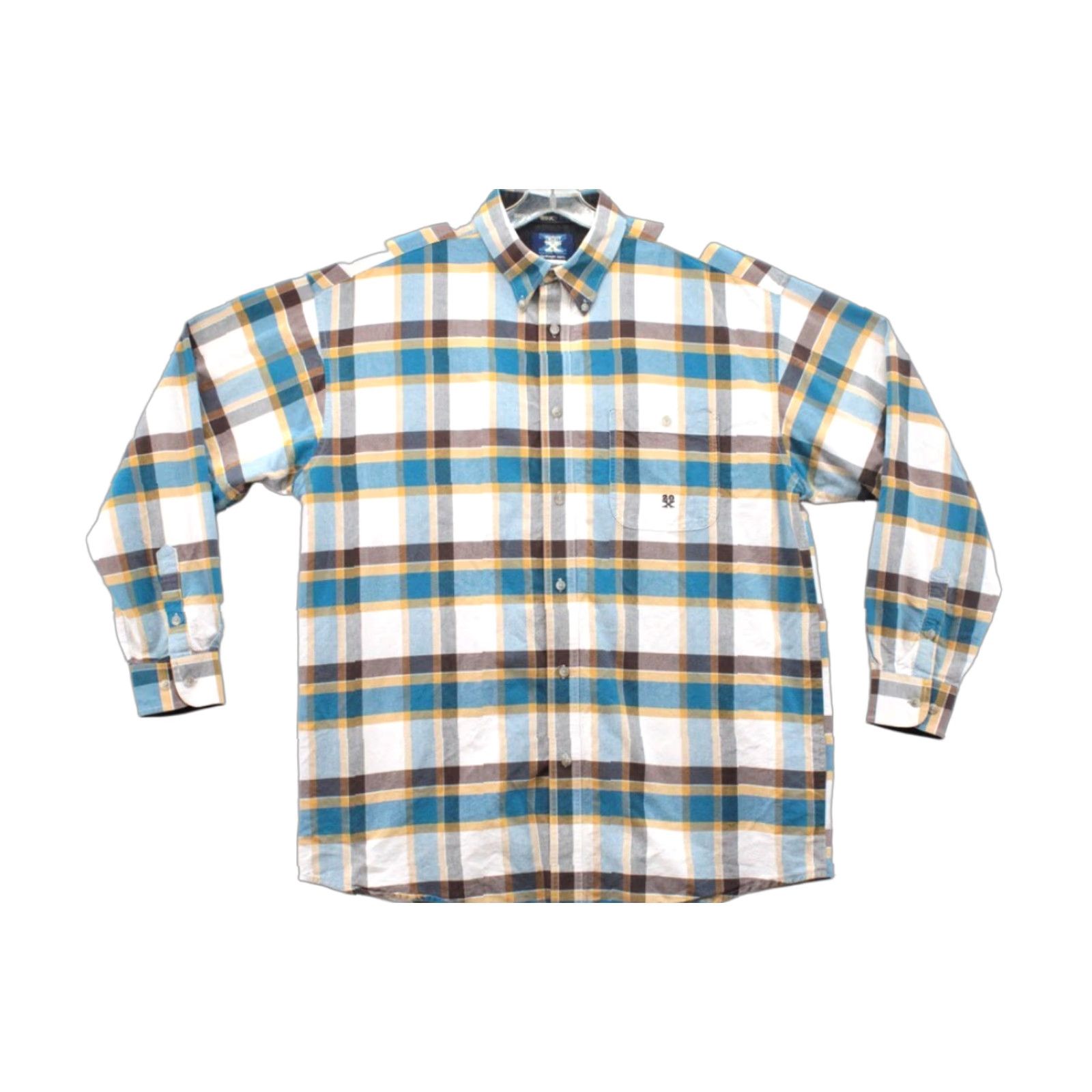 Wrangler VINTAGE Wrangler 20X Shirt Mens XL Blue Brown Plaid Button Down Long Sleeve Cowboy Ranch Size US XL / EU 56 / 4 - 1 Thumbnail