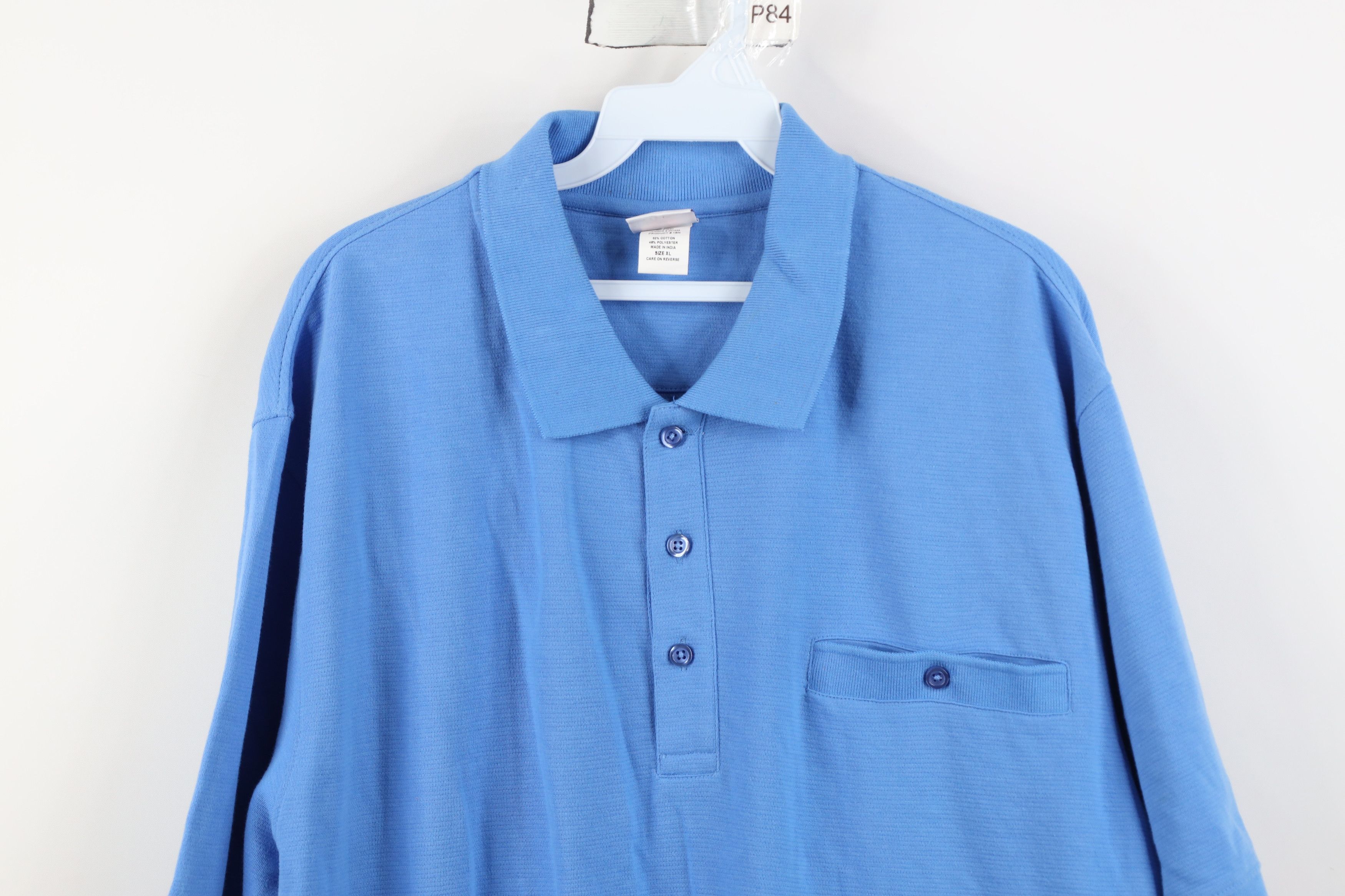 Vintage Vintage 90s Streetwear Collared Pullover Polo Shirt Blue Size US XL / EU 56 / 4 - 2 Thumbnail