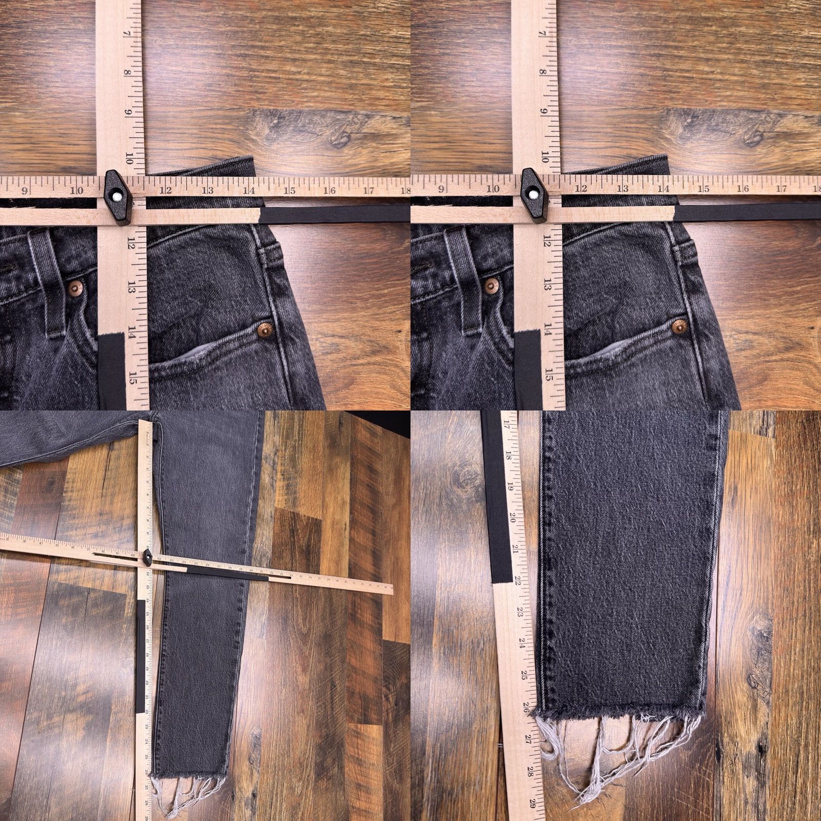 Levi's Levi's 501 Jeans Skinny Black 28x28 High Rise Button Fly Non Stretch Denim 5-Pocket Womens Slim Regular Mens 90s Vintage N/A Size 28" / US 6 / IT 42 - 9 Thumbnail