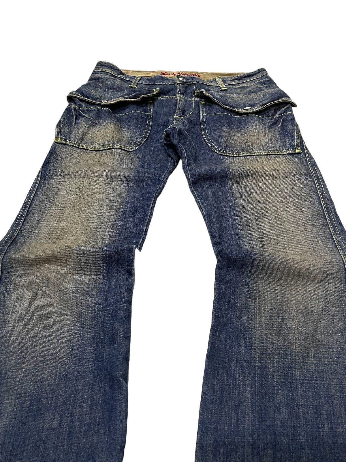 Hysteric Glamour × Japanese Brand × Shellac Back Number Japan Muddy Wash Flared Large Pocket Bush Jeans Size US 31 - 10 Thumbnail