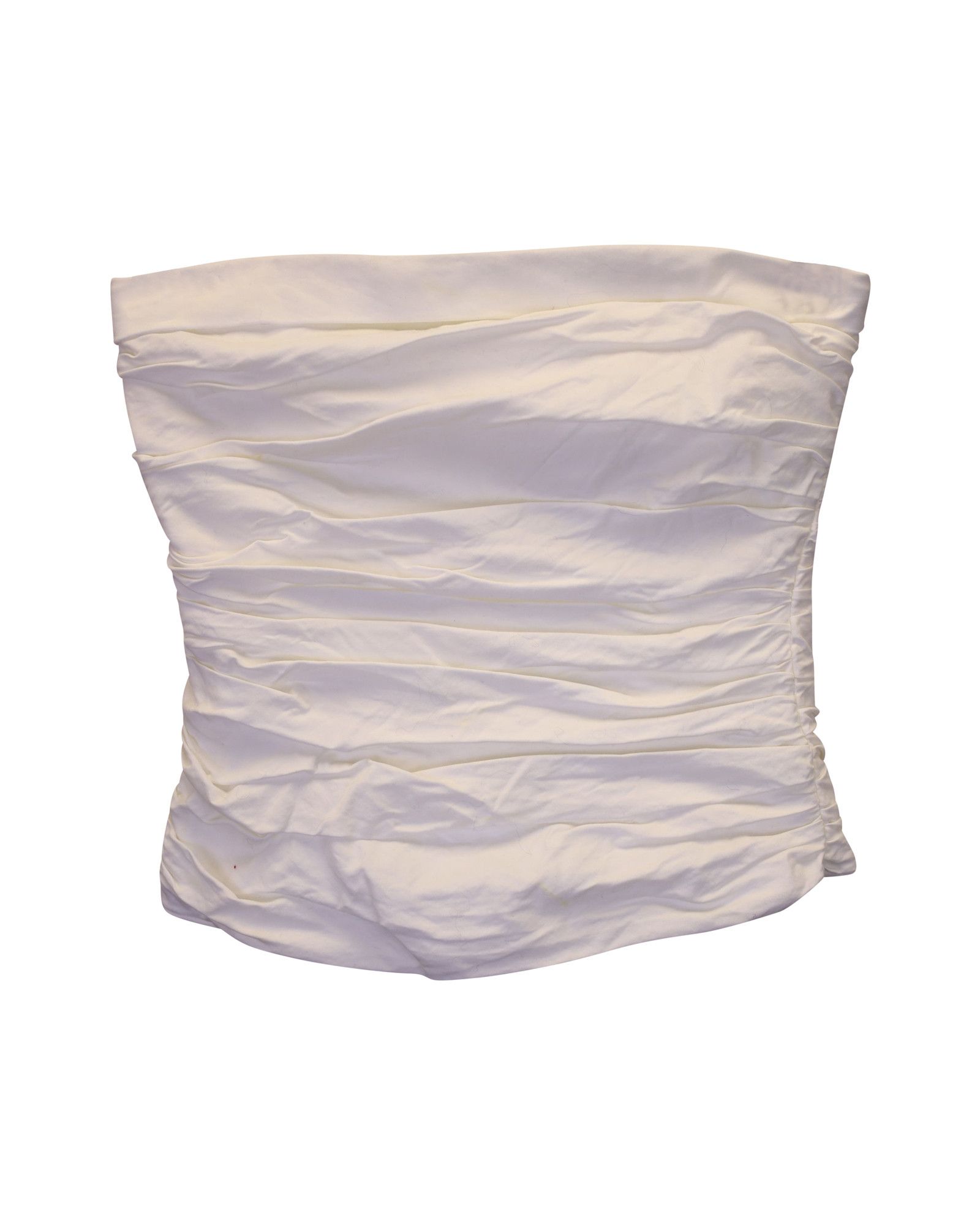 Reformation Reformation Gathered Strapless Top in White Cotton Size XS / US 0-2 / IT 36-38 - 1 Thumbnail