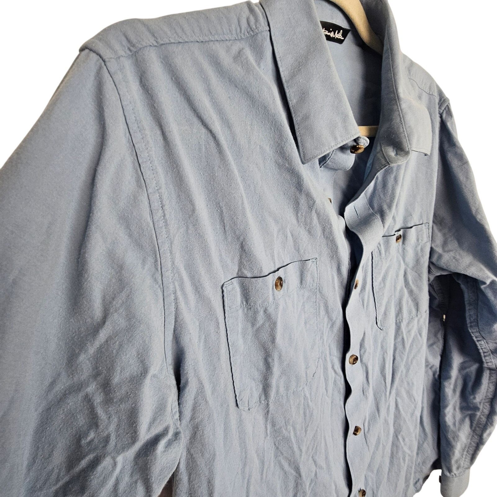 TravisMathew Travis Mathew Cloud Flannel Shirt M Faded Denim Minimalist Size US M / EU 48-50 / 2 - 6 Thumbnail
