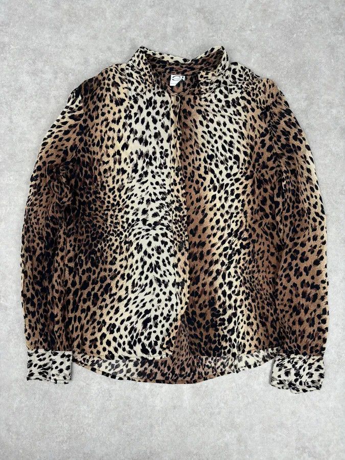 Roberto Cavalli 2000s Cavalli Leopard Print Shirt Size M / US 6-8 / IT 42-44 - 2 Thumbnail