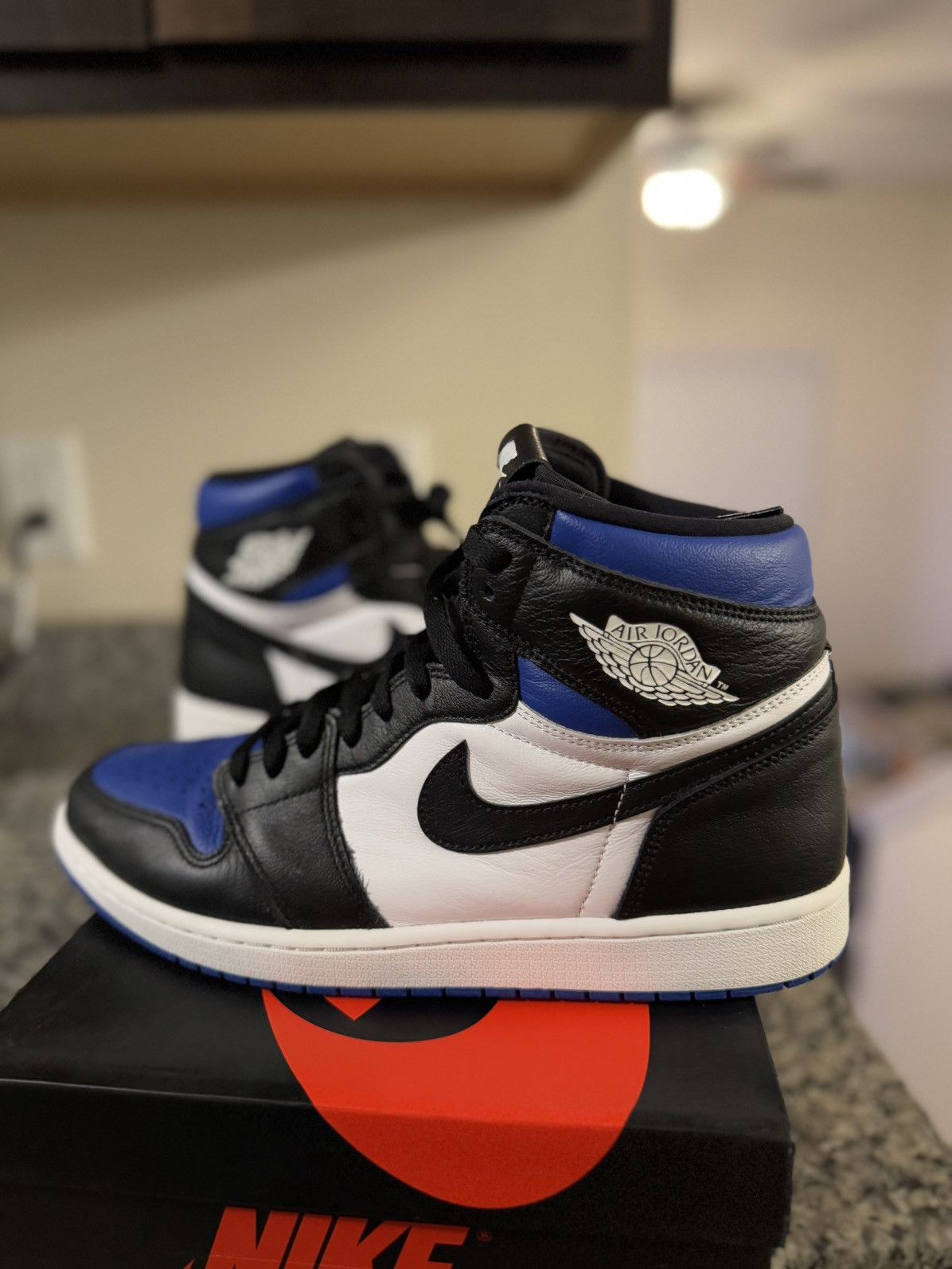 Jordan Brand × Nike Jordan 1 Royal Toe Size 12 (555088-041) W/ BOX Size US 12 / EU 45 - 3 Thumbnail