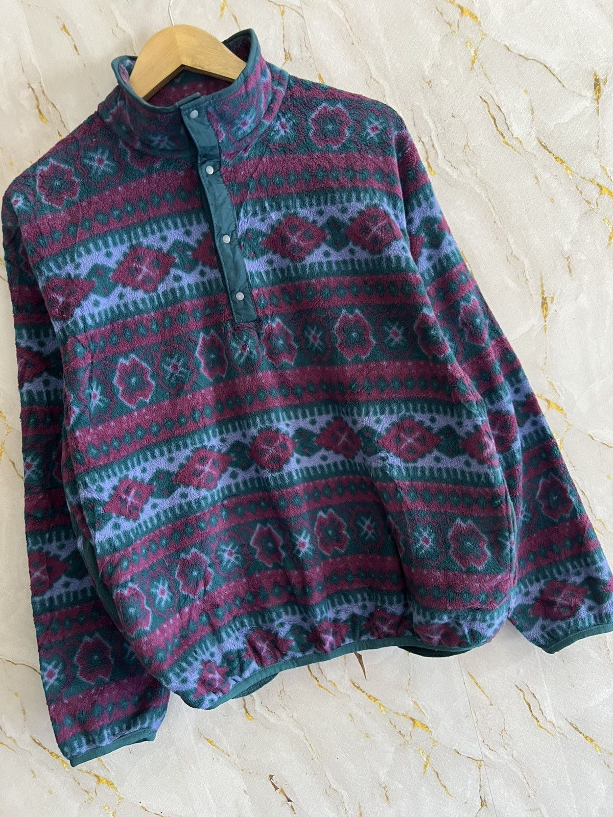 L.L. Bean Vintage L.L.Bean Najavo Pattern Fleece Pullover Jacket 90s Size US XL / EU 56 / 4 - 3 Thumbnail