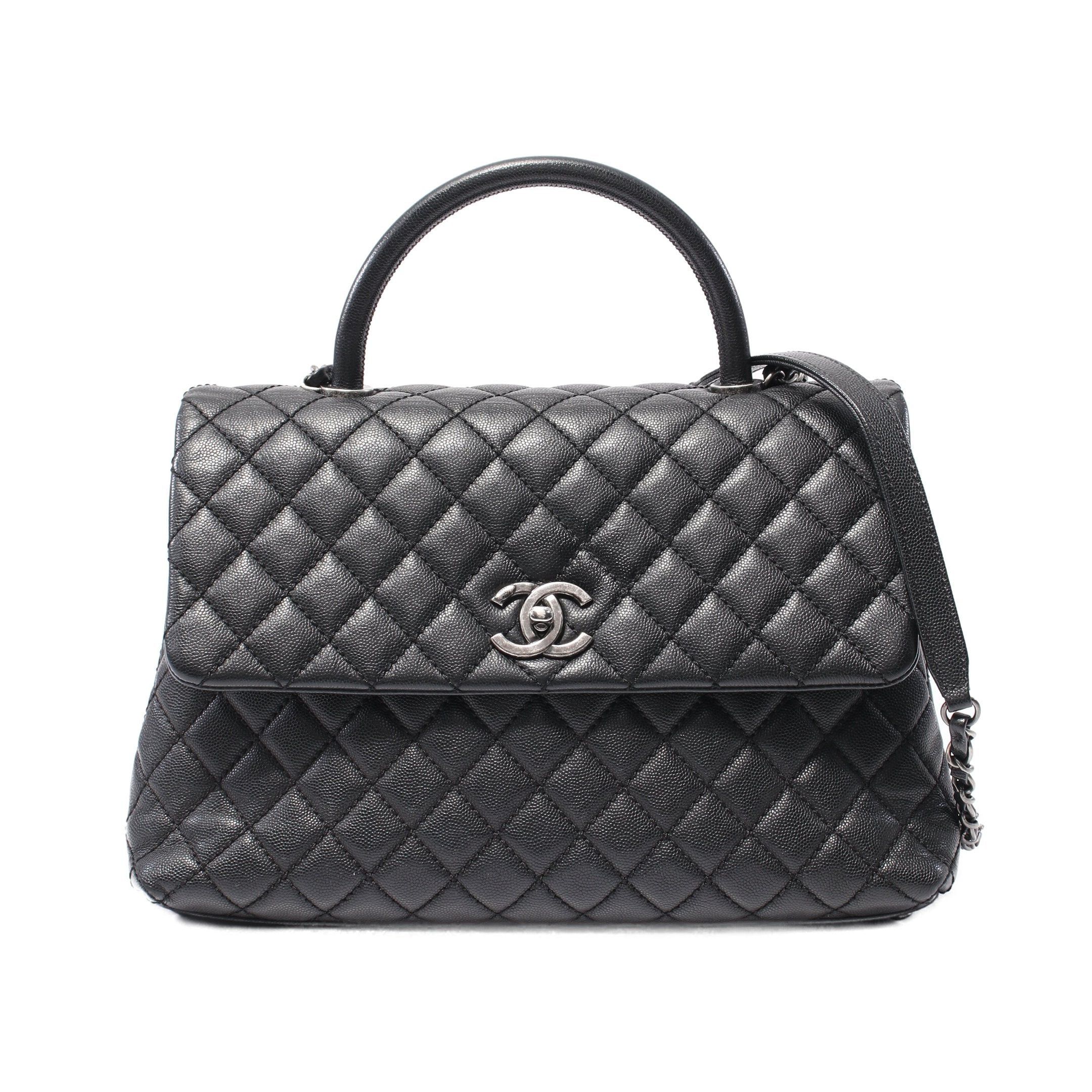 Chanel Chanel Matelasse Coco Handle Chain Shoulder Bag Caviar Skin Black Antique Silver Hardware Size ONE SIZE - 1 Thumbnail