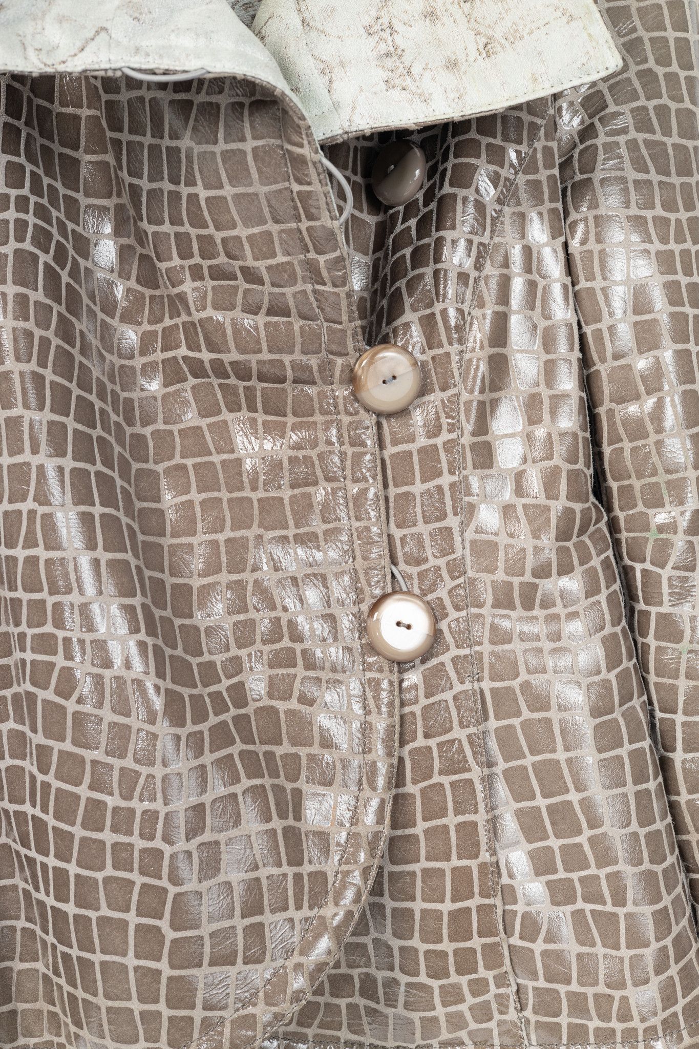 Giorgio Armani Giorgio Armani AW07 Runway Snakeskin-Pattern Leather Jacket Size S / US 4 / IT 40 - 8 Thumbnail