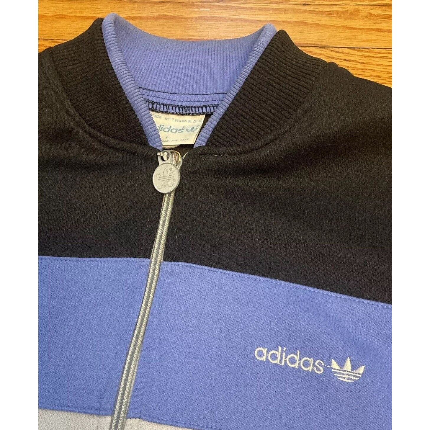 Adidas Vintage 80s Large Adidas ATP RUN DMC Hip Hop Trefoil Full Zi Size US L / EU 52-54 / 3 - 4 Thumbnail