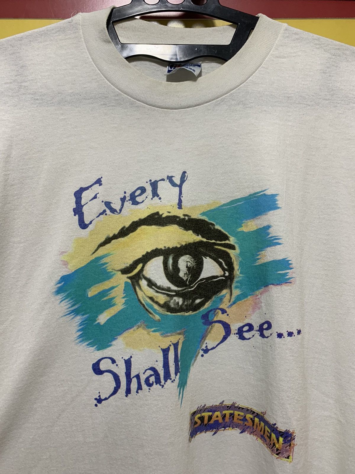 image of Archival Clothing x Hanes Vintage Jesus Tee “Every Eye Shall See…” Statesman Jesus Tee in White (Si