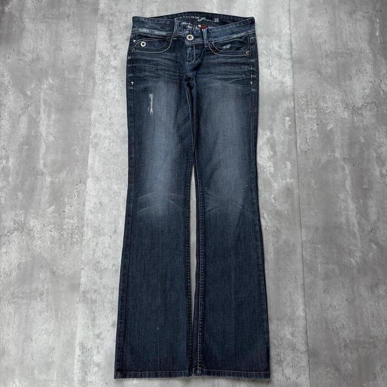 Guess Y2K Guess Jeans Grunge Cross Gothic Bootcut Denim Jeans Size 30" / US 8 / IT 44 - 2 Thumbnail