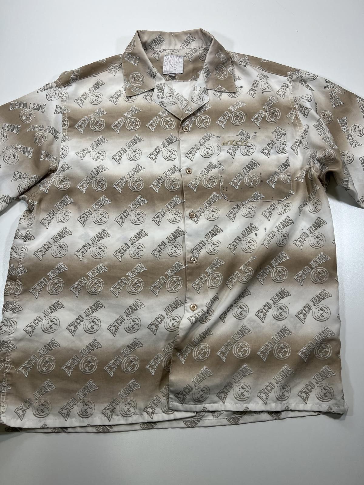 Other EXCO JEANS Men's Casual Button-Up Shirt Beige Gradient Print Size US L / EU 52-54 / 3 - 1 Thumbnail