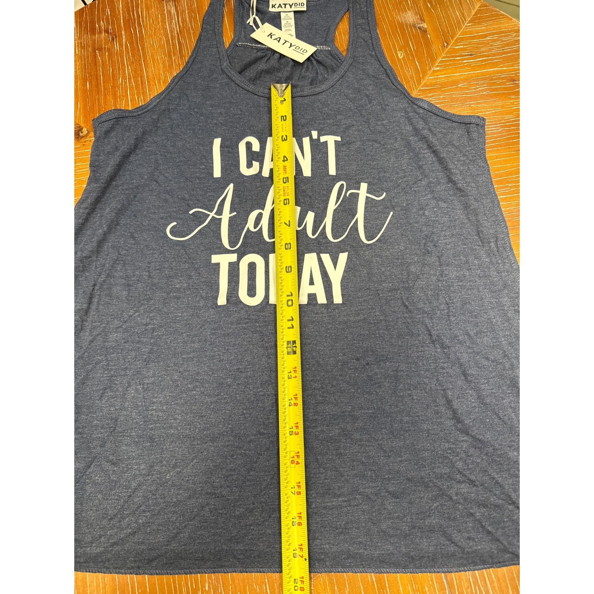 Other KatyDid Womens Racerback Tank Top "I Cant Adult Today" Heath Size M / US 6-8 / IT 42-44 - 4 Thumbnail