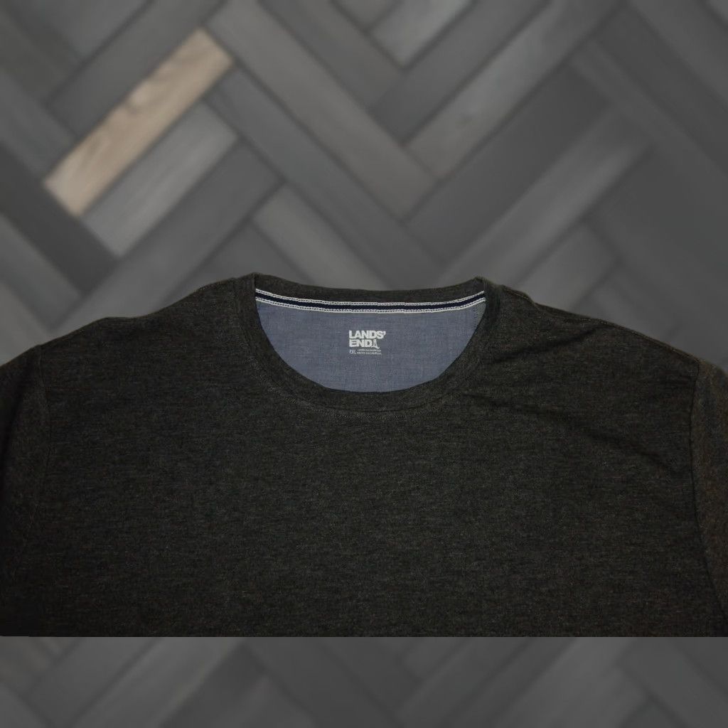 Lands' End Lands' End Men's T Shirt Size XXL Short Sleeve T-Shirt 2XL Gray Solid Regular Size US XXL / EU 58 / 5 - 1 Thumbnail