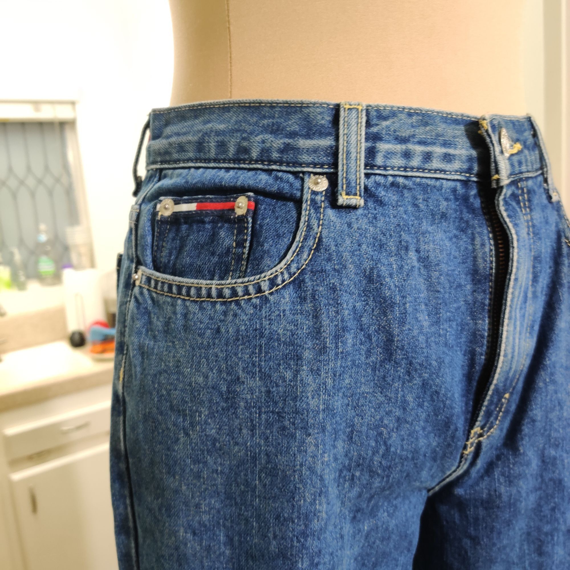 Tommy Jeans Vintage Womens Tommy Jeans Juniors Straight Leg High Rise De Size 31" - 3 Thumbnail
