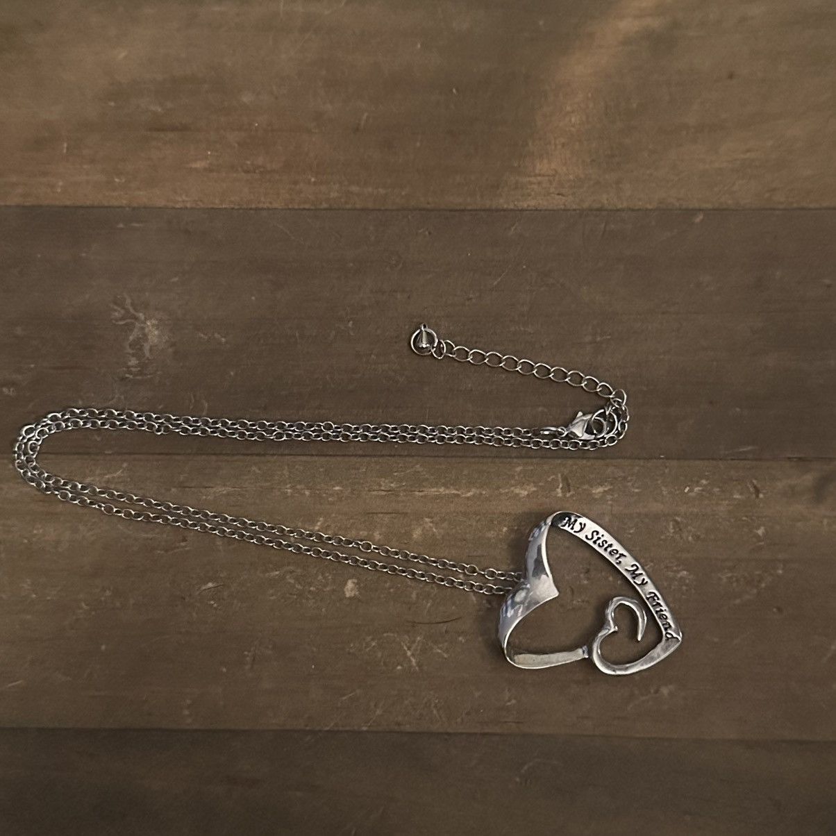 Other Silver tone My Sister, My Friend heart pendant necklace Size ONE SIZE - 2 Thumbnail
