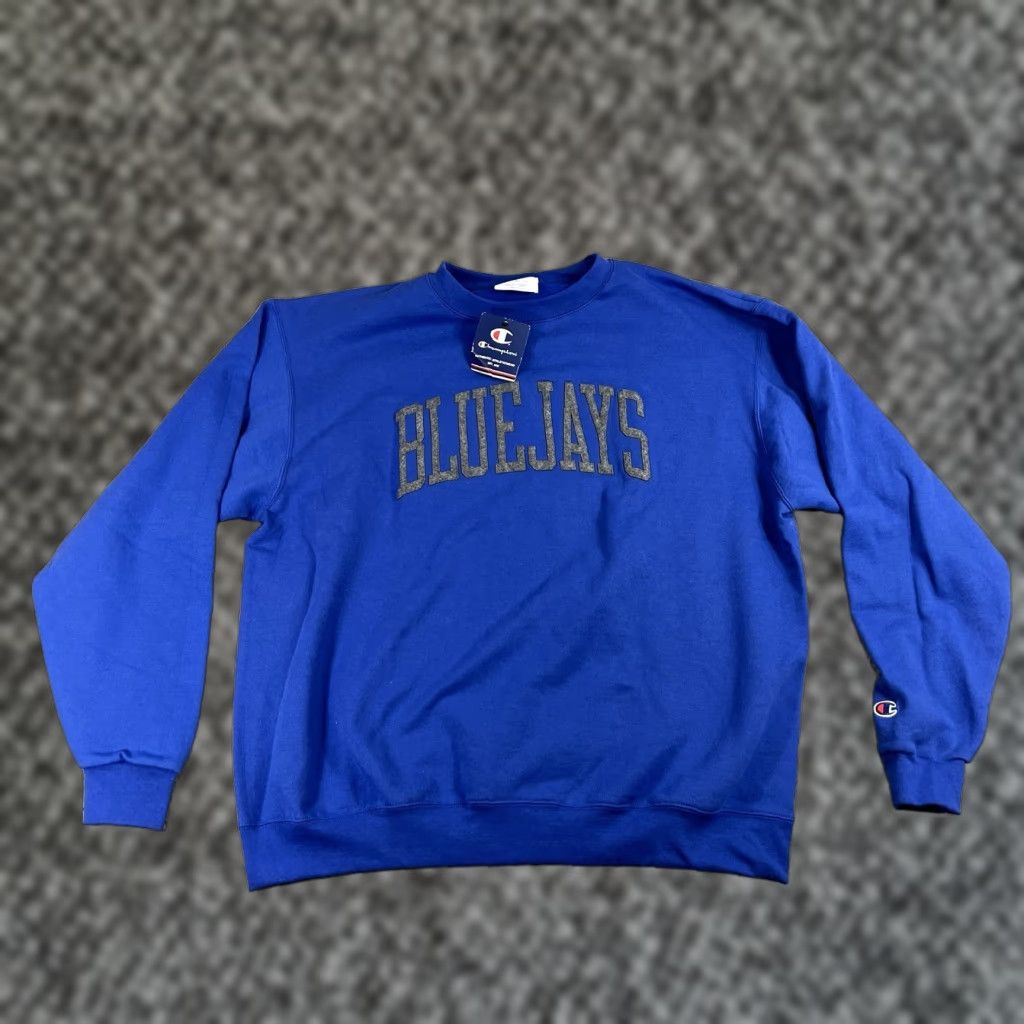 Champion Champion Sweater Mens XL Blue Pullover Sweatshirt Crew Neck 100% Cotton Blend Knit Logo: Champion, Regular Fit, Long Sleeve, Sport/Classic Casualwear Size US XL / EU 56 / 4 - 1 Thumbnail