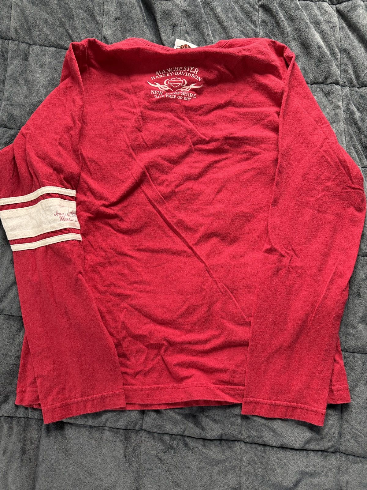 Harley Davidson Red Harley Davidson Long Sleeve T Shirt Size US L / EU 52-54 / 3 - 3 Thumbnail