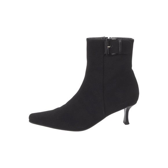 Stuart Weitzman Stuart Weitzman Black Suede Kitten Heel Ankle Boots Buckle A Size US 6 / IT 36 - 1 Thumbnail