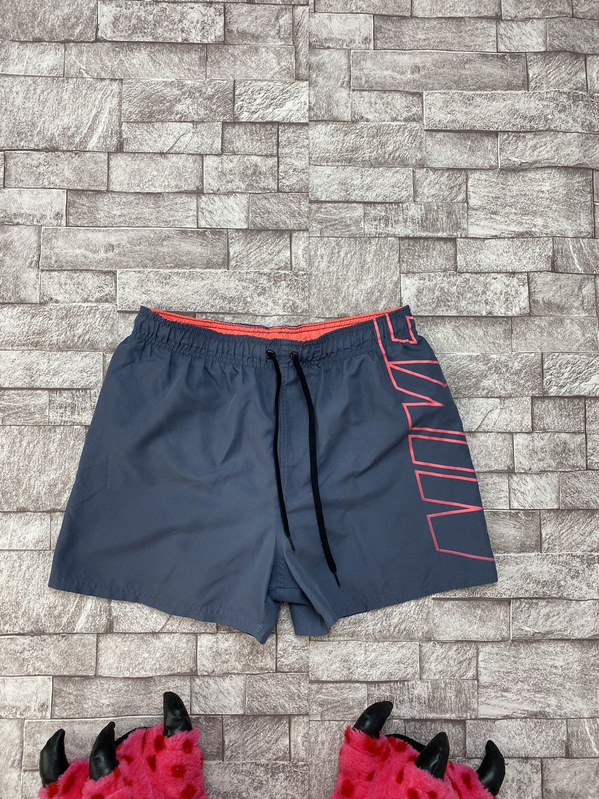 Nike × Vintage Vintage Y2K style shorts big logo swim M Size US 32 / EU 48 - 3 Thumbnail