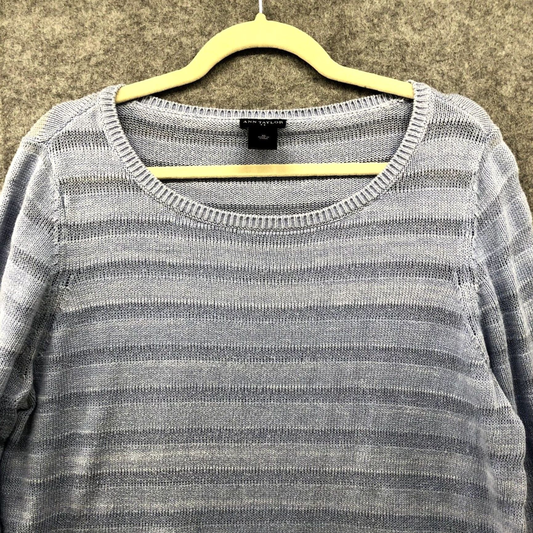 Ann Taylor Ann Taylor Sweater Womens Extra Large XL Dusty Blue Pullover Cotton Size XL / US 12-14 / IT 48-50 - 3 Thumbnail